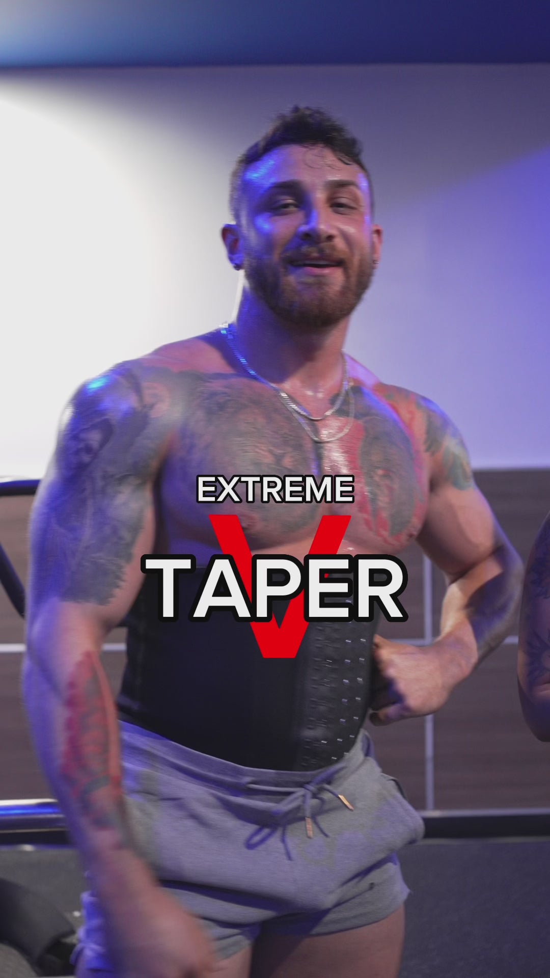 men exercising in colombian waist trainer, men waist training