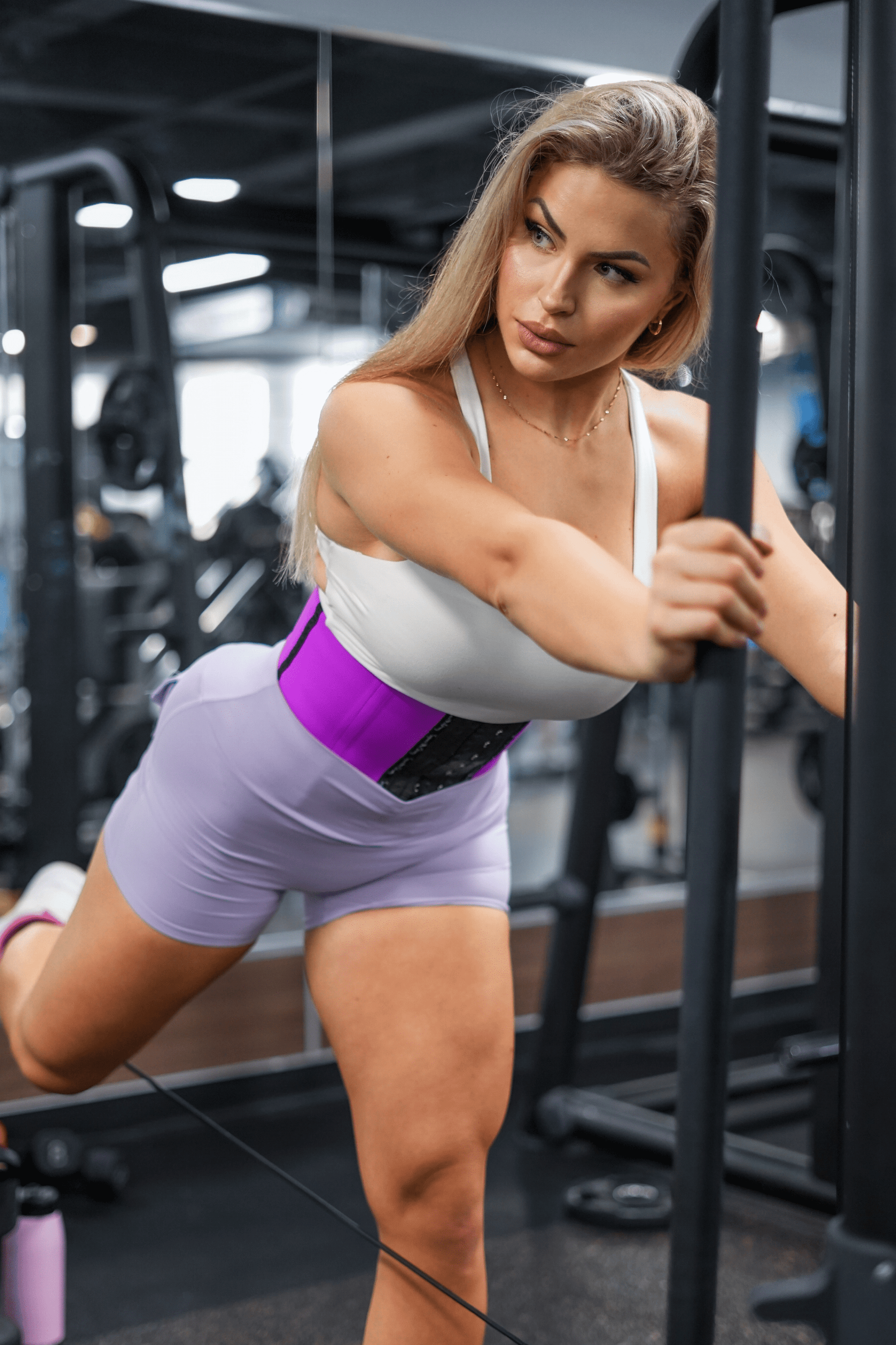 SqueezMeSkinny Purple / 8" Short Torso Sport Waist Trainer Solid Colors colombian