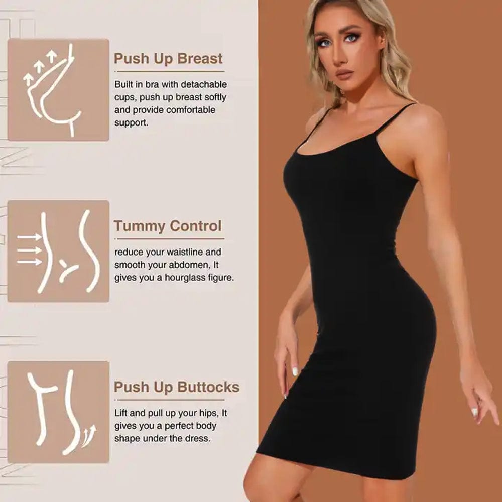 SqueezMeSkinny Sculpted Elegance Mini Curves Dress with Built-In Shapewear Slip