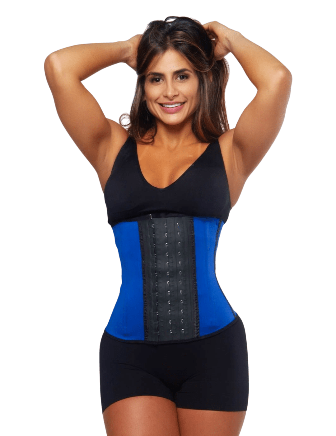 Long torso waist trainer. Daily use waist cincher. Back and posture support. Waist shaper. tight waist. Curves Workout waist trainer. adjustable comfort level. Most comfortable waist trainer. Blue waist cincher. Slim waist. waist shaper. Made in colombia.