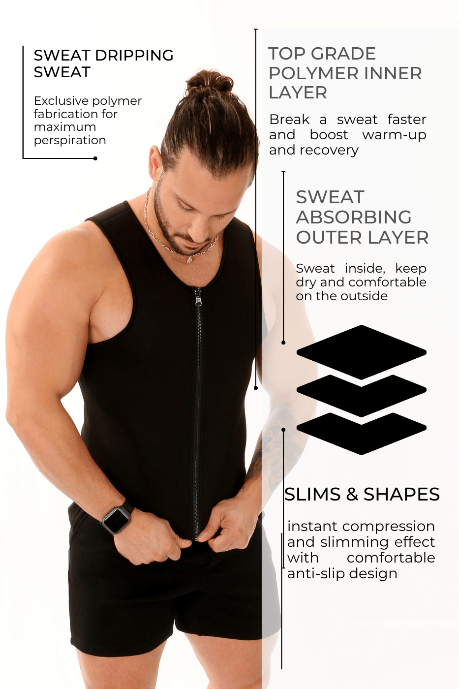 Plus size sweat discount vest with sleeves