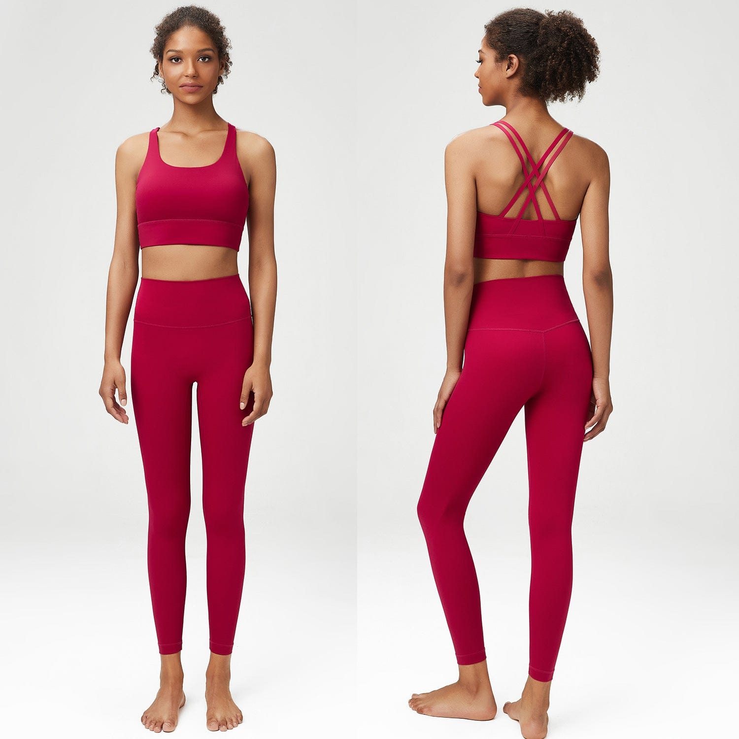 SqueezMeSkinny New! Lycra Classic Yoga Set for Women - Sporty and Fit Compression Workout Set