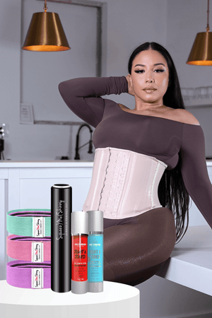 SqueezMeSkinny 12" Nude Latex (long torso) / 2XS 12" New Year New Me. Max Curves Package