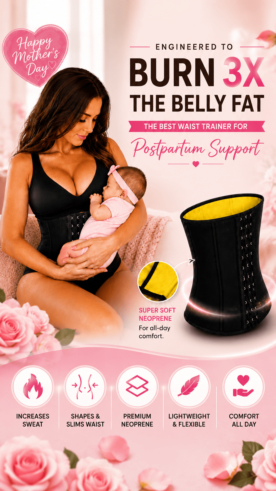 SqueezMeSkinny Activewear #1 Rated For Mom! Neoprene Waist Trainer