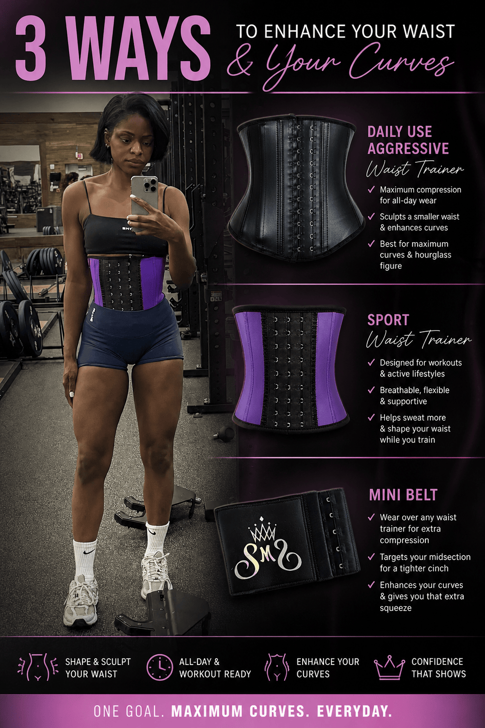 SqueezMeSkinny1 Activewear 10" Pro Package. All‑in-one Waist‑Sculpting Bundle