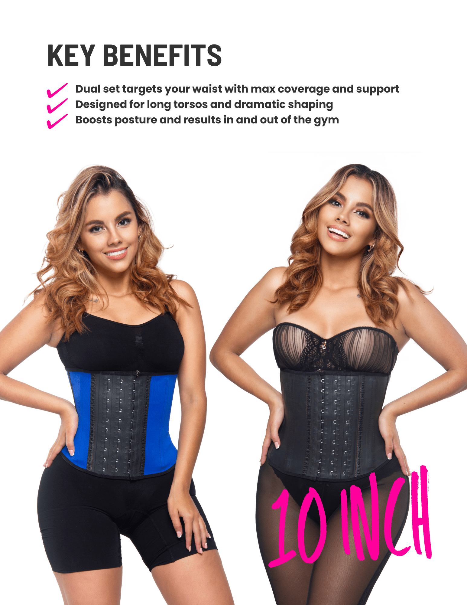 SqueezMeSkinny1 Activewear 10" Pro Package. Get 2 Waist Trainers