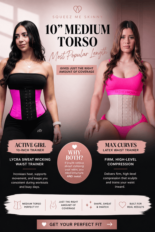 SqueezMeSkinny1 Activewear 10" Pro Package. Get 2 Waist Trainers