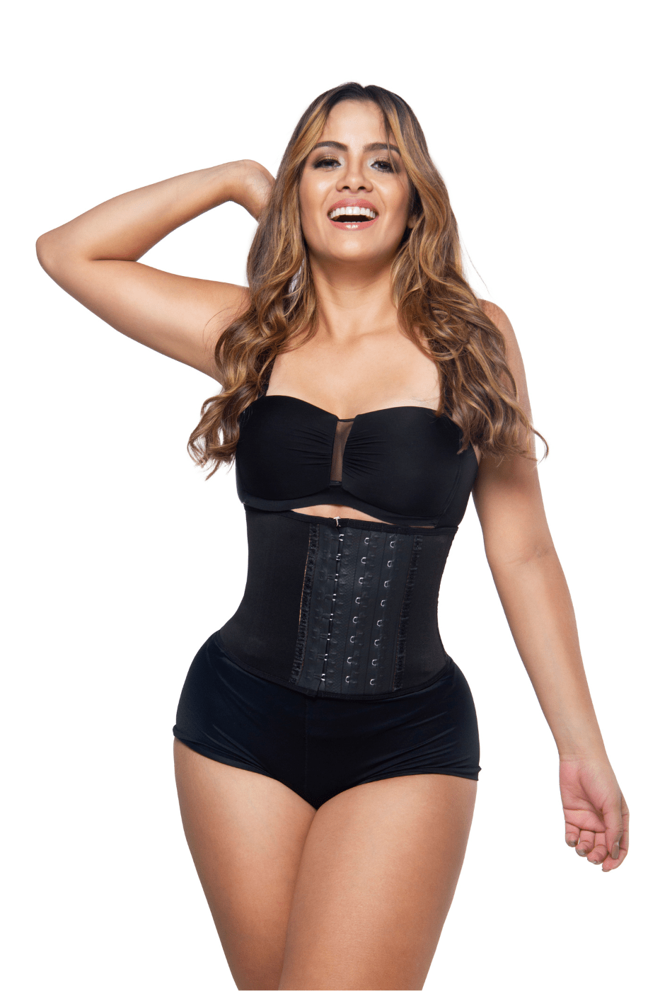 Keeccty Single Breasted Corset Short Extra Slim Leg High Rise Body