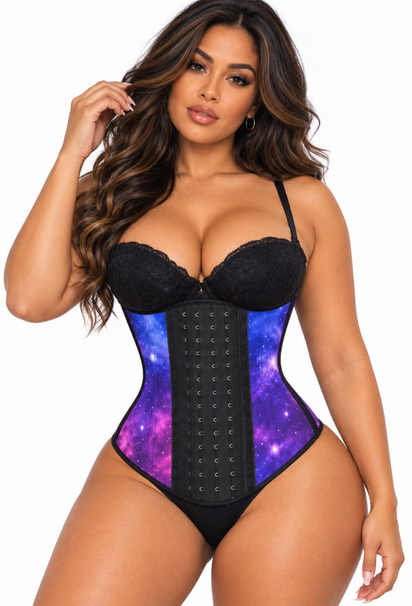 SqueezMeSkinny1 Activewear Galaxy Dark FINAL SALE / XXS Clearance Long Torso 12" Exclusive Design Sport Waist Trainers
