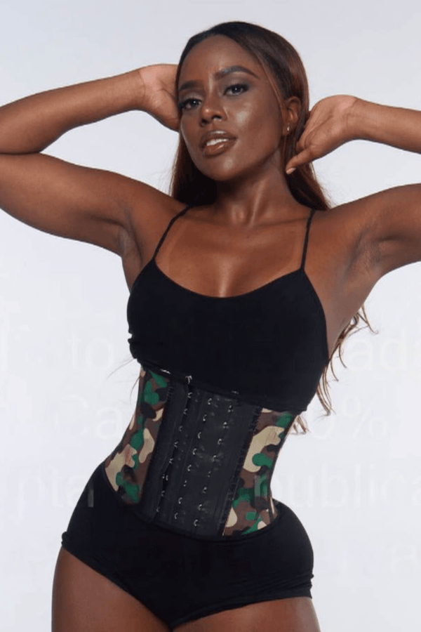 SqueezMeSkinny1 Activewear Green Camo / XS Medium Torso 10" Exclusive Design Sport Waist Trainers