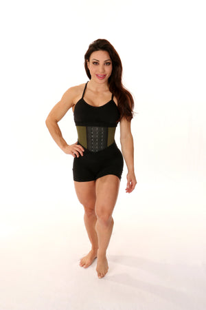 SqueezMeSkinny1 Activewear Olive / Black / S 10" Pro Package. All‑in-one Waist‑Sculpting Bundle