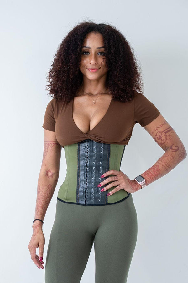 SqueezMeSkinny1 Activewear Olive / L Long Torso 12" Sport Waist Trainer Solid Colors