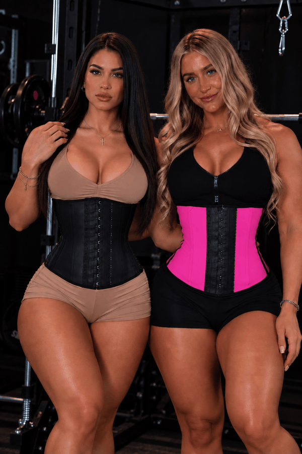 SqueezMeSkinny1 Activewear Pink / Black / 3XS 10" Pro Package. Get 2 Waist Trainers