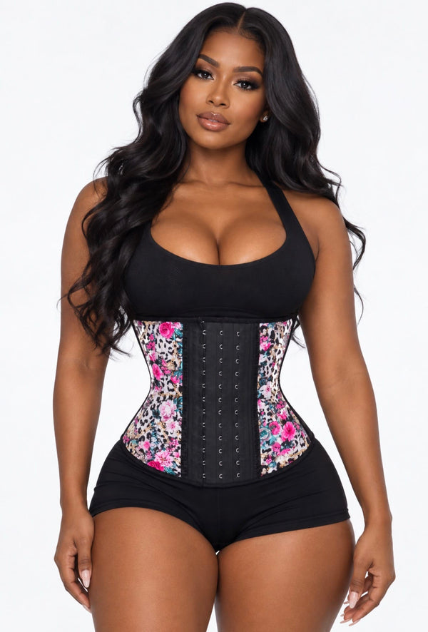 SqueezMeSkinny1 Activewear Wild Leopard FINAL SALE / XXS Clearance Long Torso 12" Exclusive Design Sport Waist Trainers