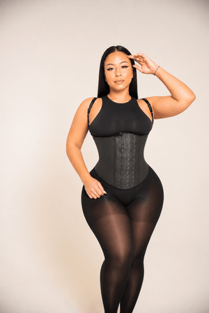 SqueezMeSkinny Hide The Back Fat - 12" Vest / BLACK / XS #1 Rated for Maximum Curves. Max Compression Waist Trainer