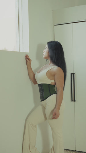 SqueezMeSkinny Olive 8" Short Torso Sport Waist Trainer Solid Colors 3xs-2xl 
