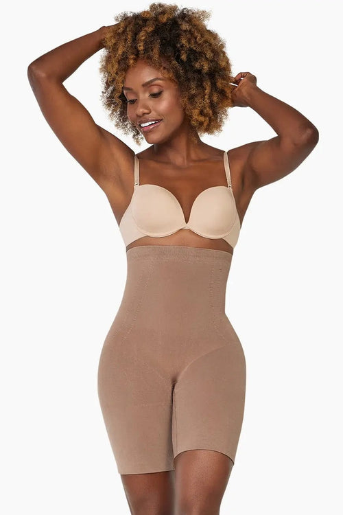 Curveez Shapewear Mocha / S High Waist Thigh Slimmer Comfort Evolution