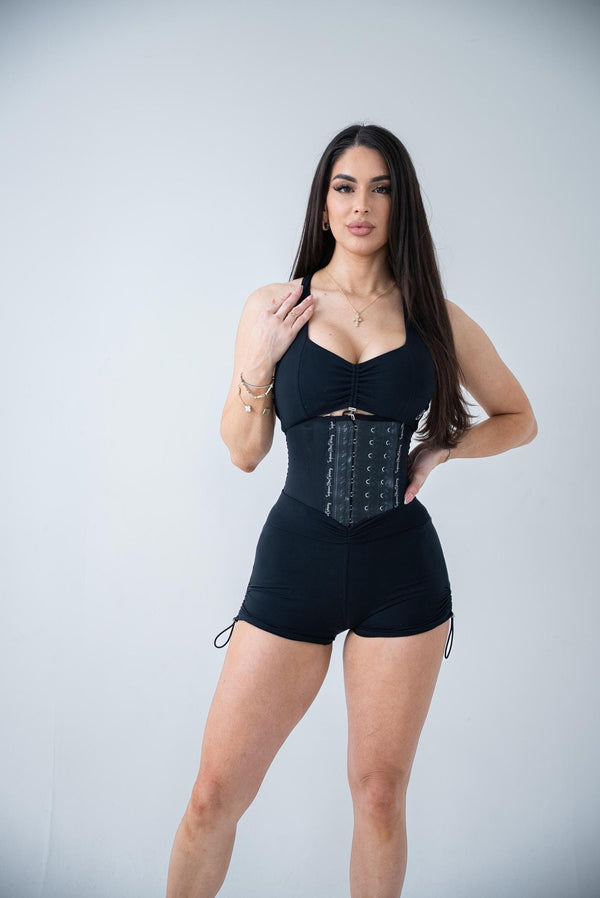 SqueezMeSkinny Short 8" / 2XS / BLACK The Active Girl Waist Trainer