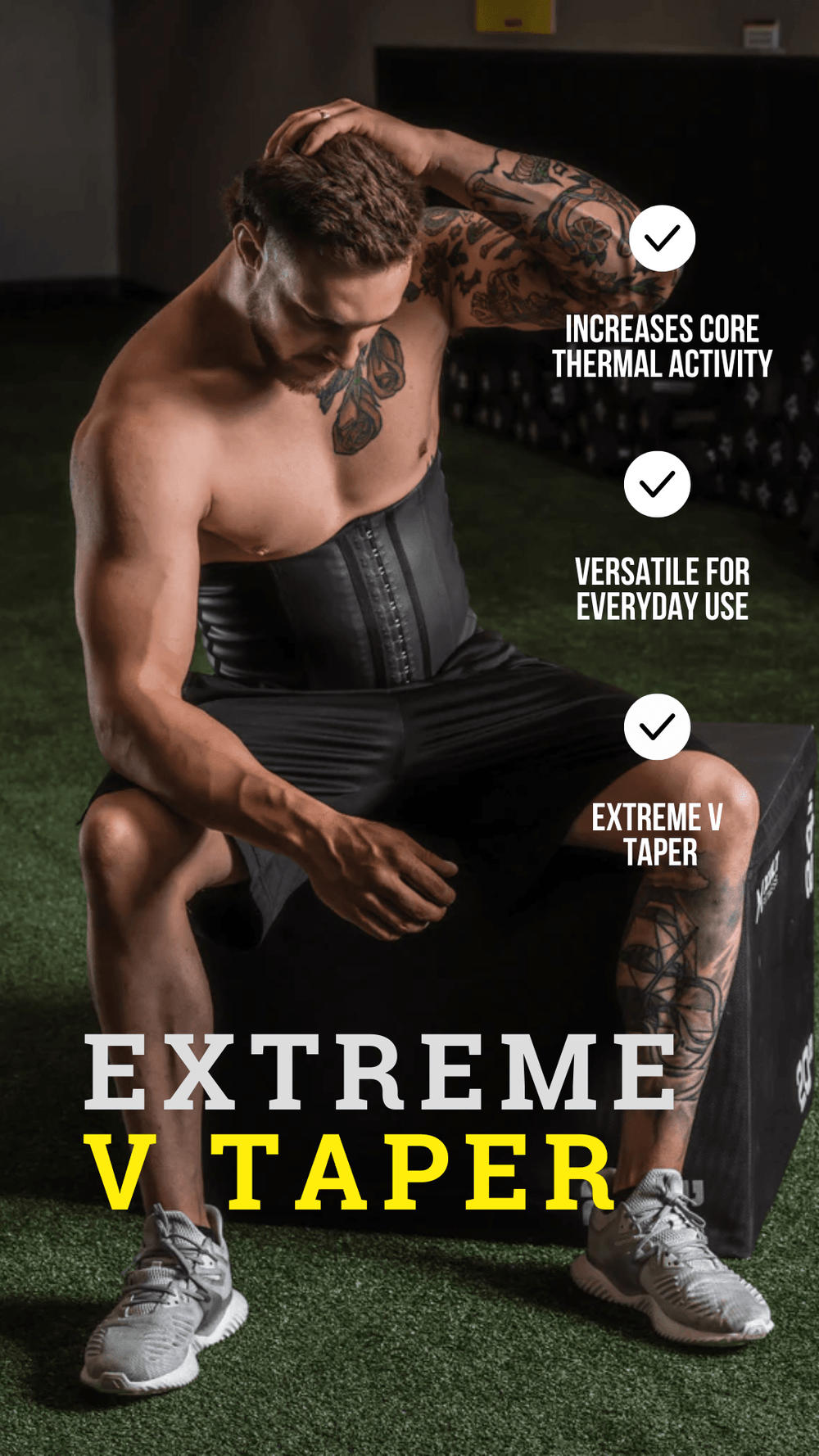 SqueezMeSkinny Waist Trainer for Men, Extreme V Taper. Best for Daily Use.