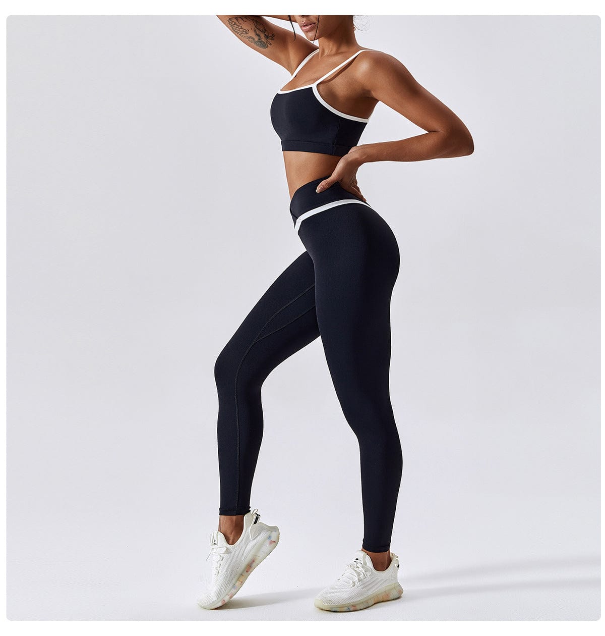 Women's Activewear Set Workout Sets Patchwork See Through Stripes