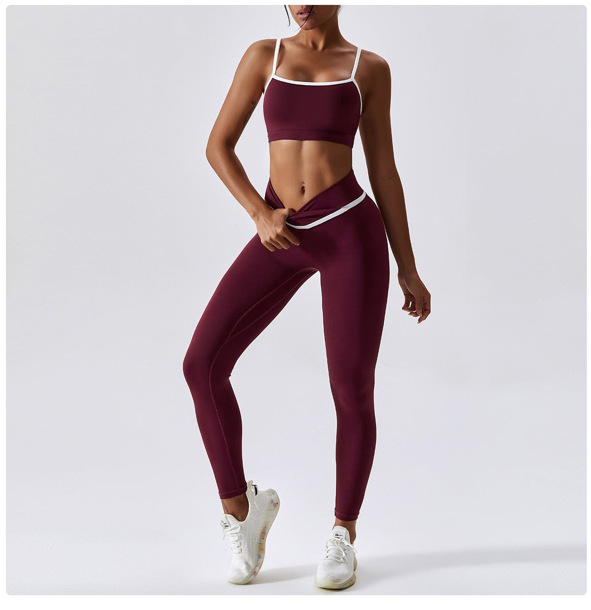 Best workout gear - sorted 👌 pair the Burgundy Mesh Luxe Leggings with the  Plum Keira Bra for a look that's both stunning and classic.…