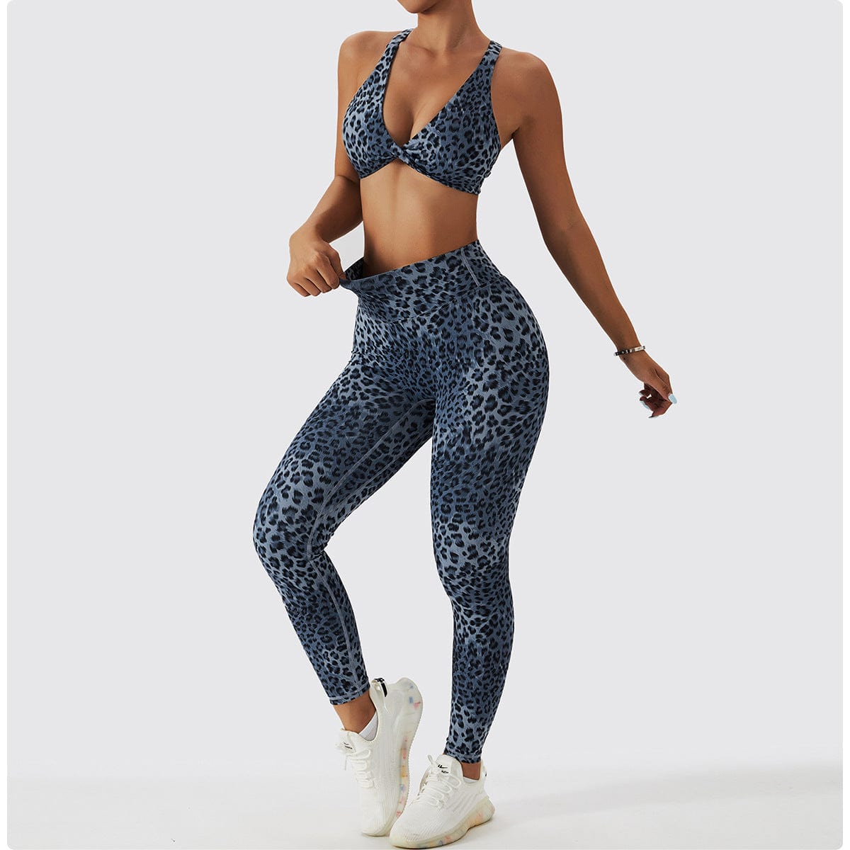 Decdeal 2PCS Women Leopard Print Bra High Waist Leggings Seamless Fitness  Running Gym Sports Set : : Clothing & Accessories