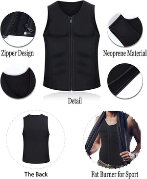 SqueezMeSkinny MEN'S ZIPPER HEAT TRAPPING SWEAT VEST