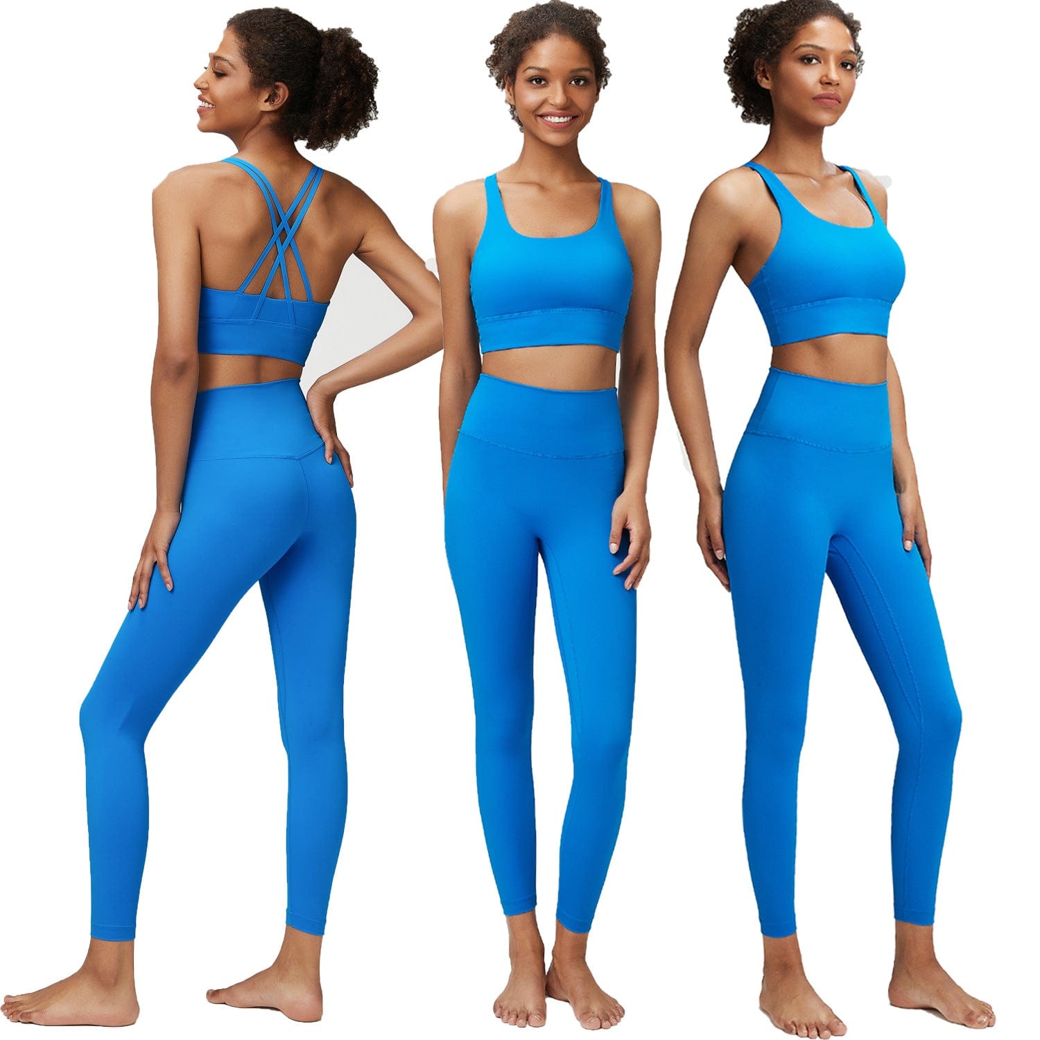 Women's Workout Set Fashion Compression Quick-drying Crop Tank Tops and  Yoga Leggings Pants Sport Fitness 2PC Suits